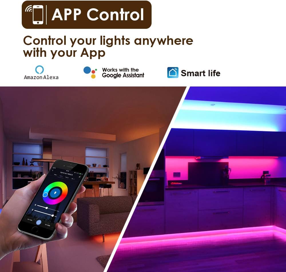 RGB Multi Color LED Smart Under Cabinet Strip Light Kit D88664