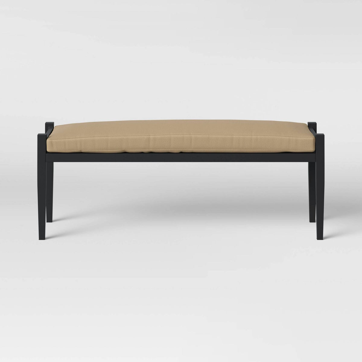 Tan Metal Patio Dining Bench P5537