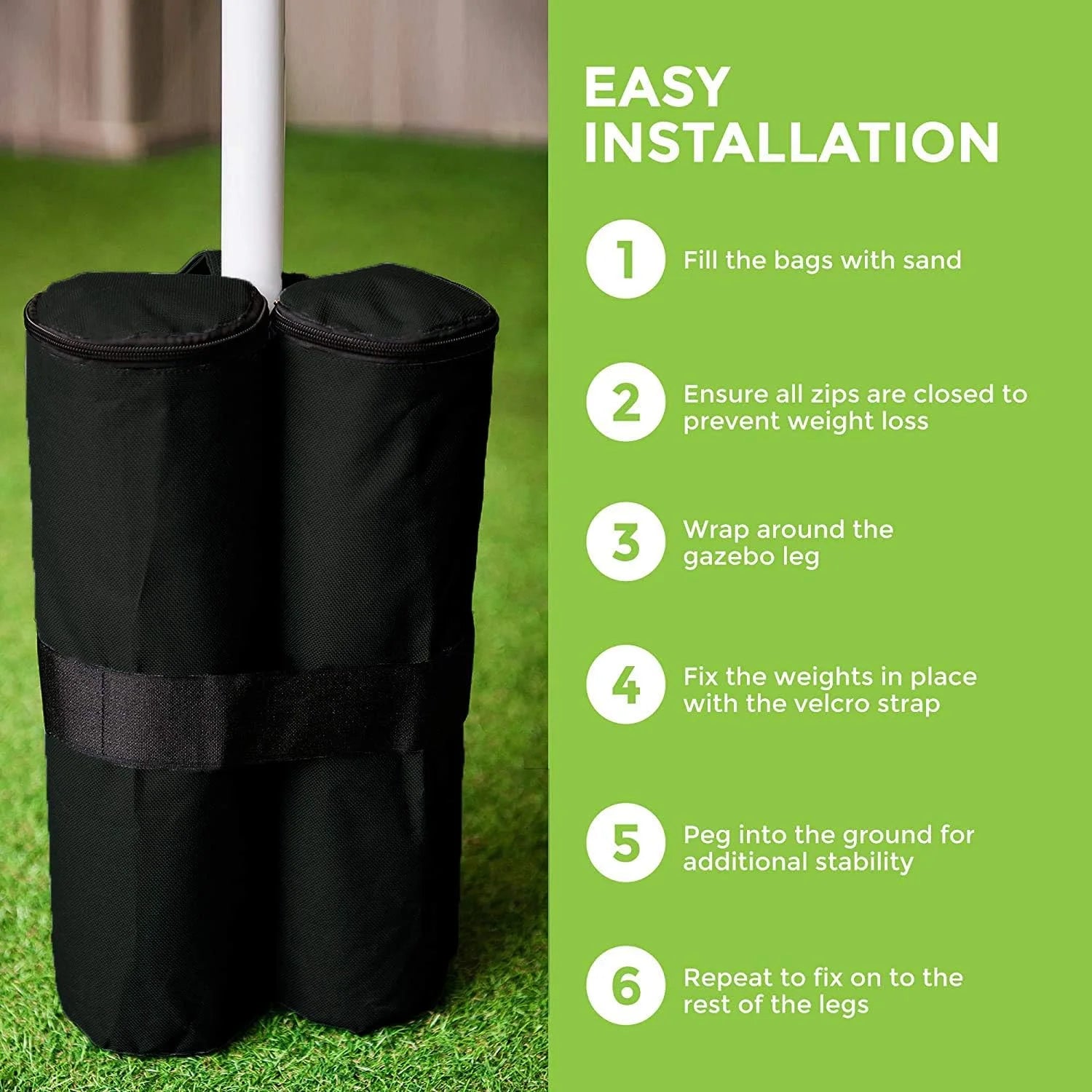 Canopy Weight Bags 30lb Each 4PCS Black C83289