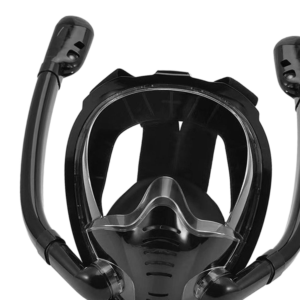 Snorkeling Double Tube Swimming Goggles with Camera Mount Black I279031