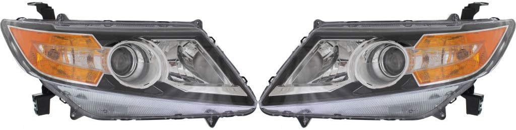 Halogen Headlight Assembly Pair for Honda Odyssey 2014 2015 2016 2017 U51256