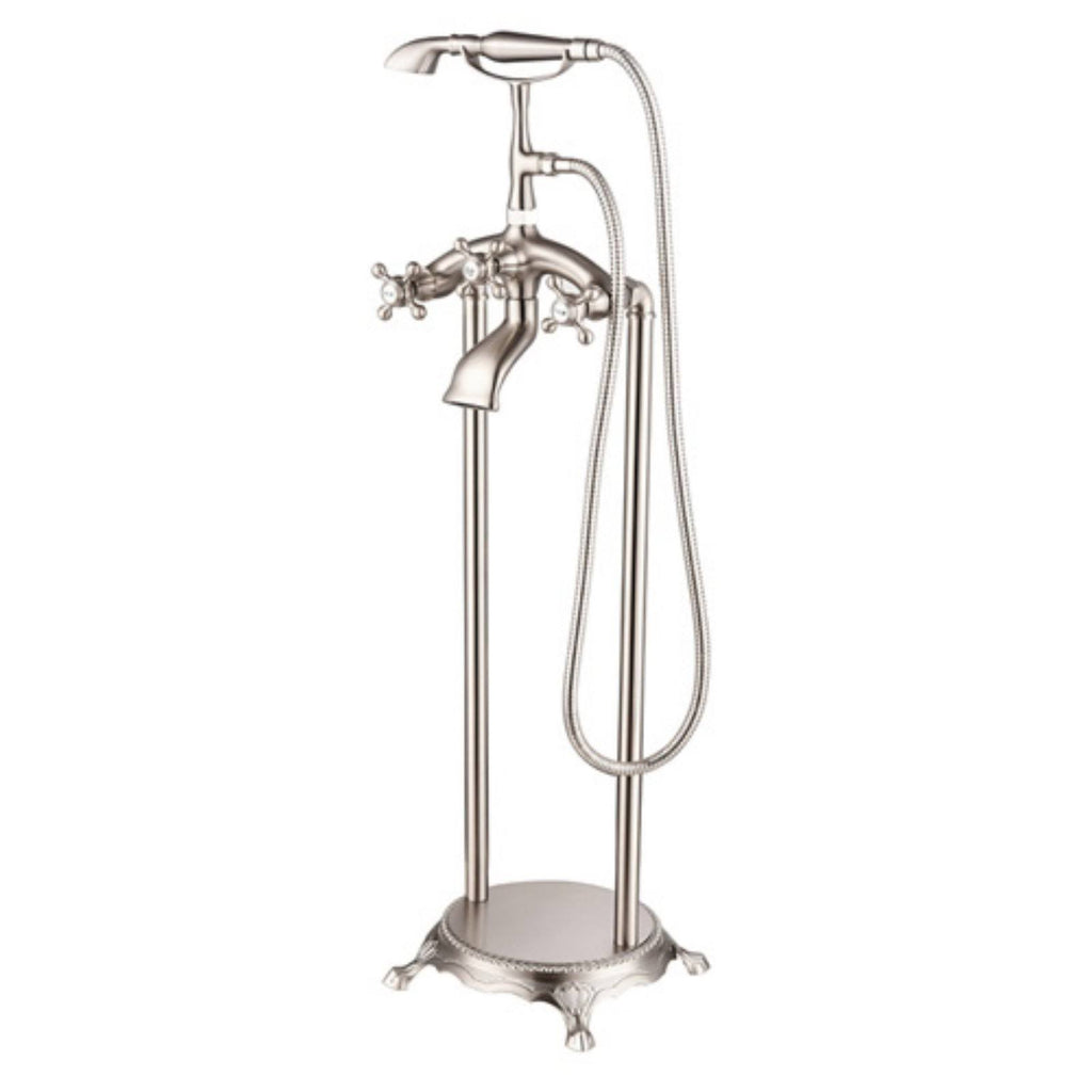 Brushed Nickel Freestanding Tub Faucet with Hand Shower X6713