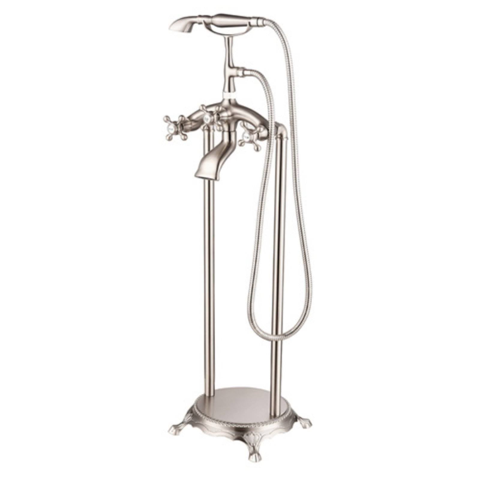 Brushed Nickel Freestanding Tub Faucet with Hand Shower X6713