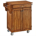 Wood Top Kitchen Cart in Warm Oak V507226