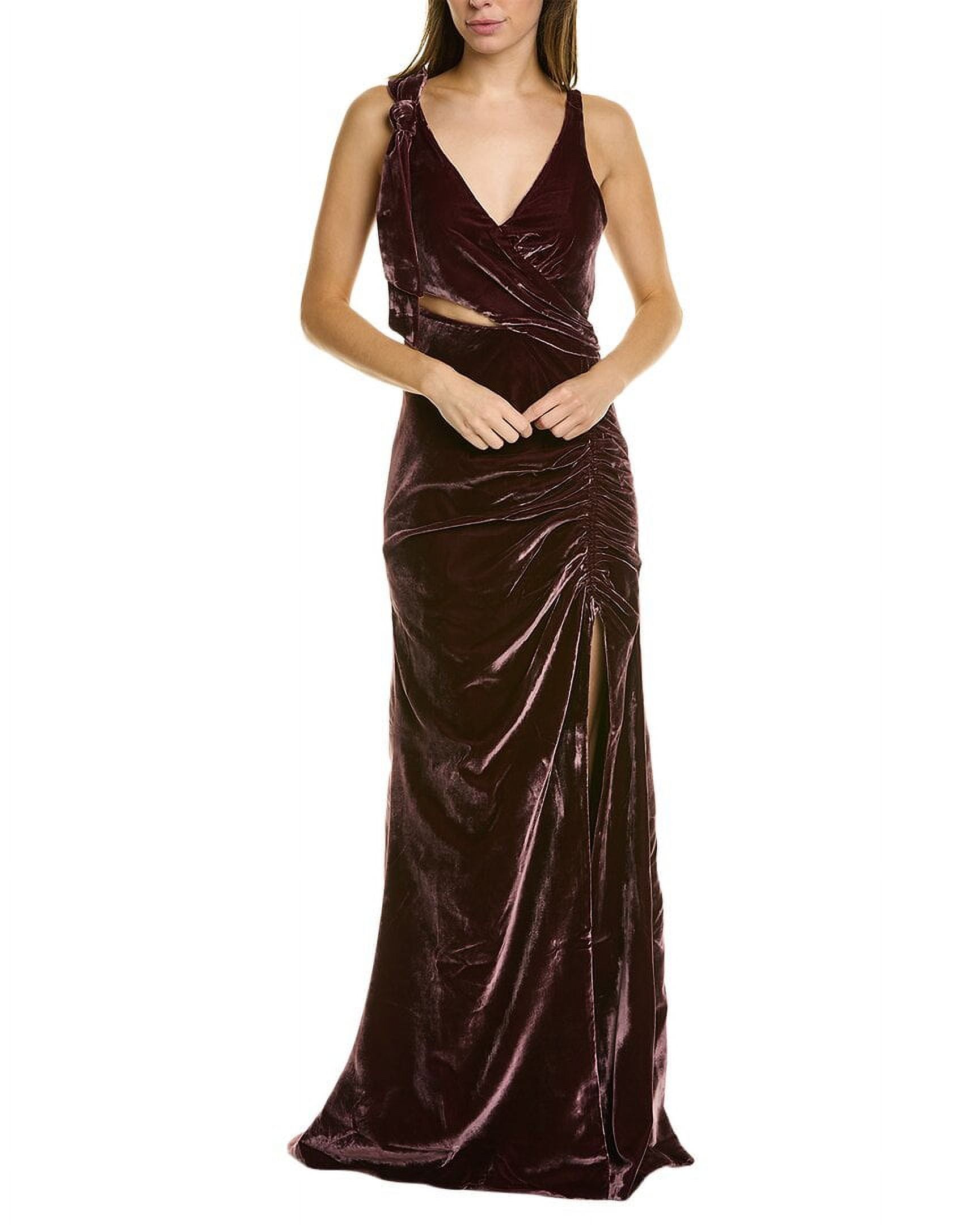 Purple Silk-Blend Gown N936