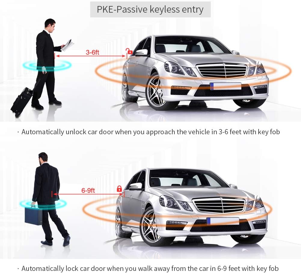 PKE Passive Keyless Entry Car Alarm System Remote Start Push Start Stop Button H36070
