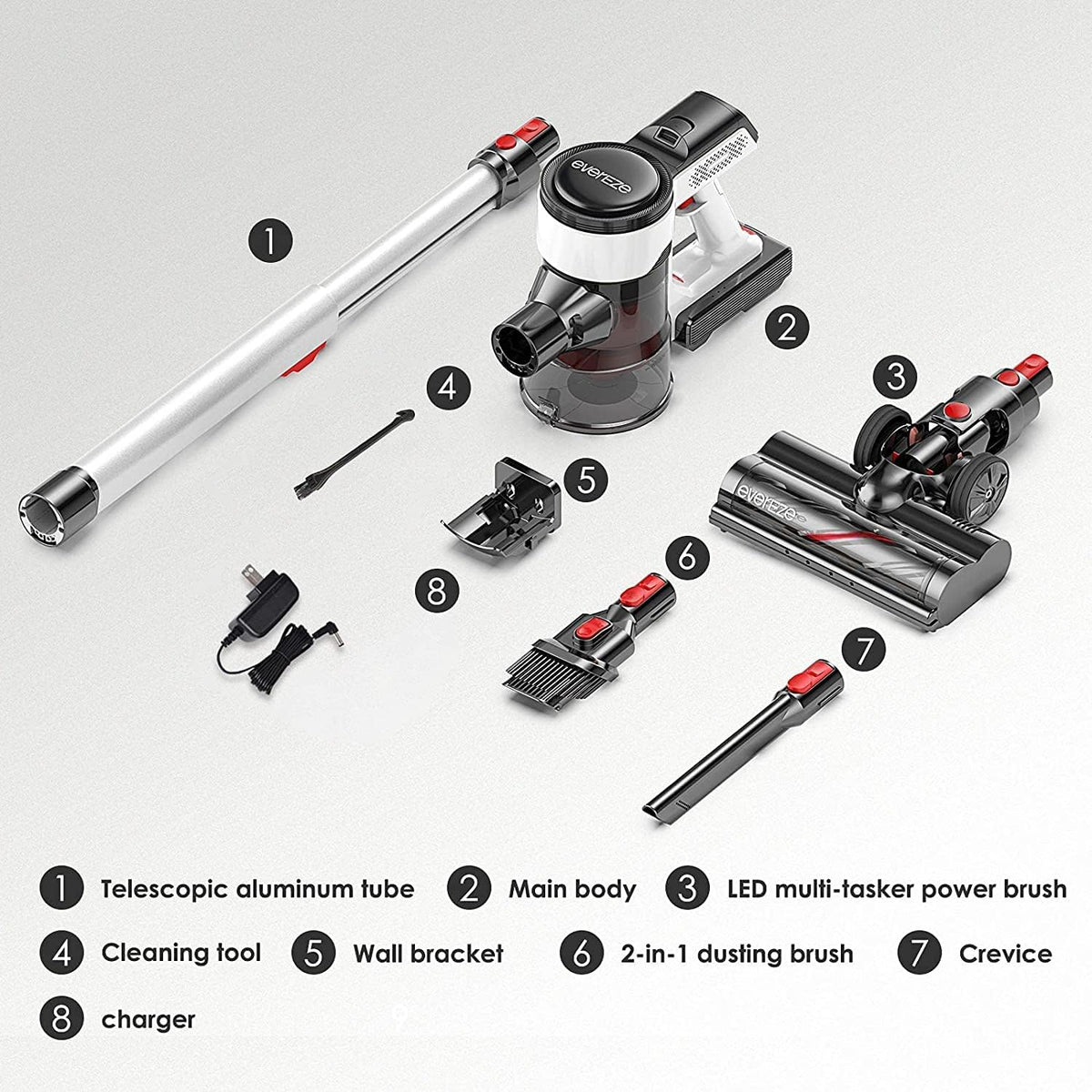 Cordless Stick Vacuum with 25kPa Suction, 50 Mins Runtime, 4 in 1 Lightweight Q316