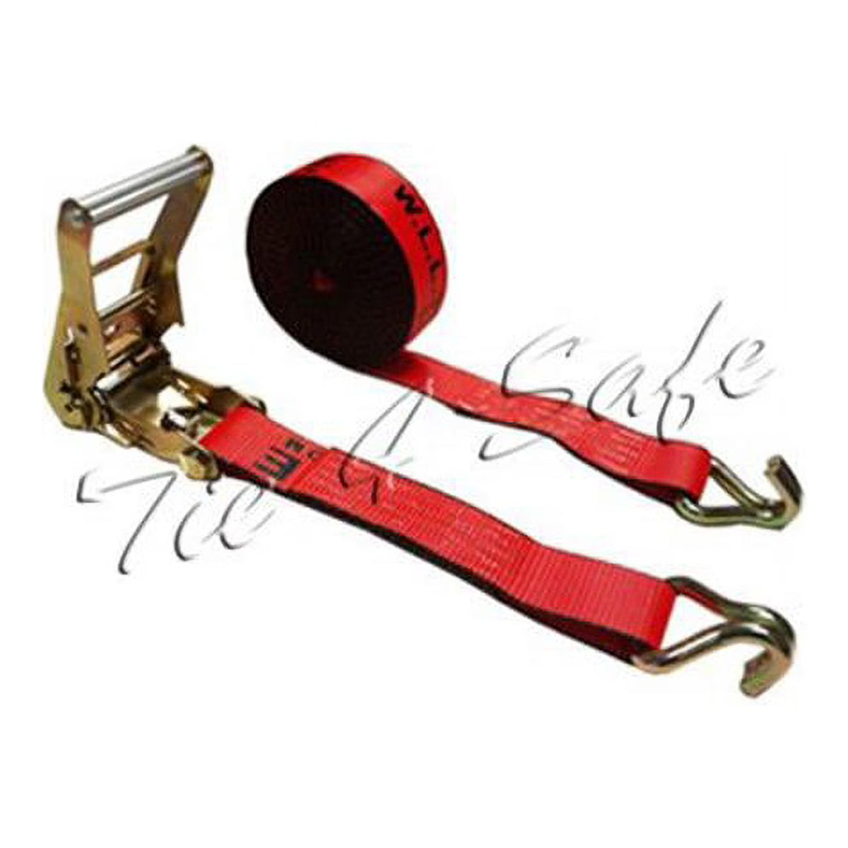 2 in. x 30 ft. Ratchet Tie Downs with J-Wire Hooks - Red, 10 Piece L535