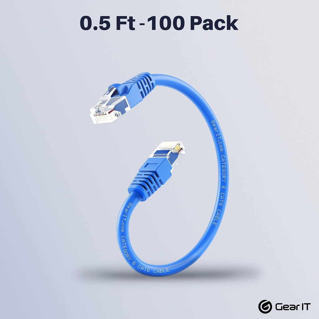 Cat 6 Snagless Ethernet Cable 0.5 Feet Blue B2194