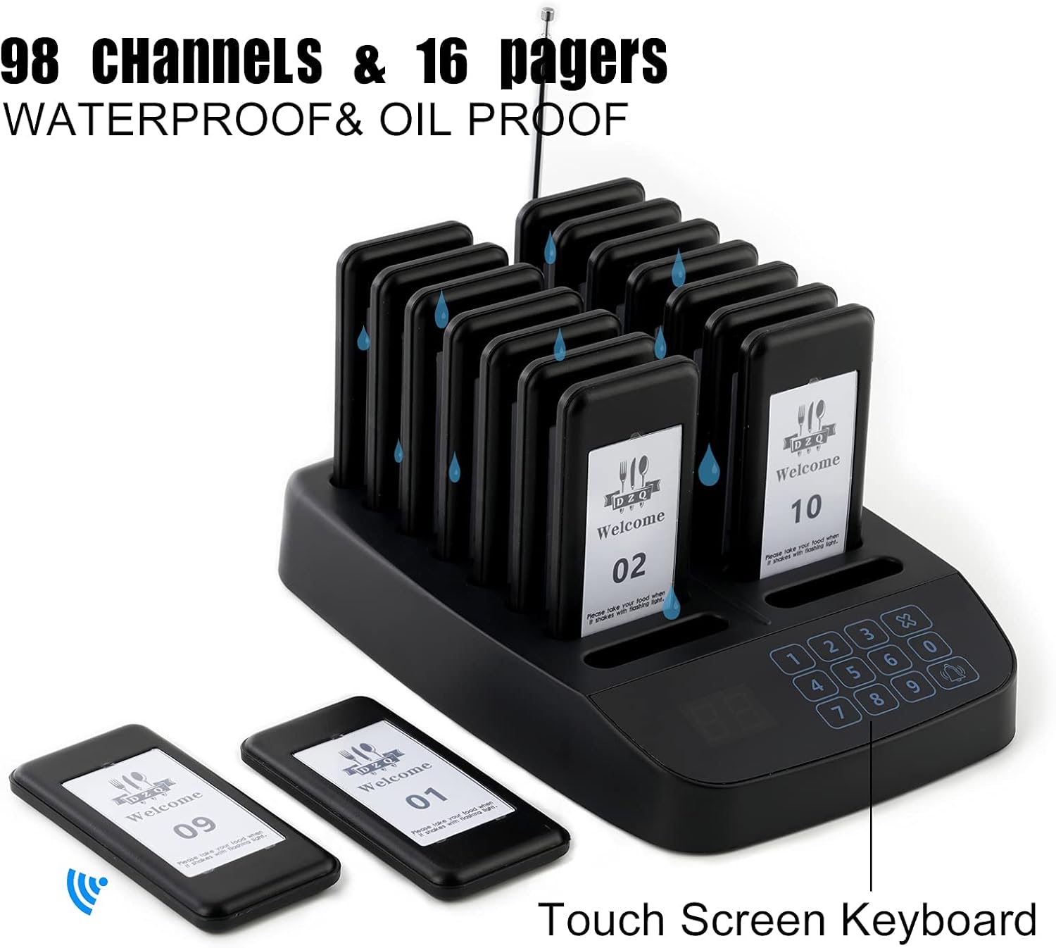 Wireless Calling System with 16 Pagers Z129225