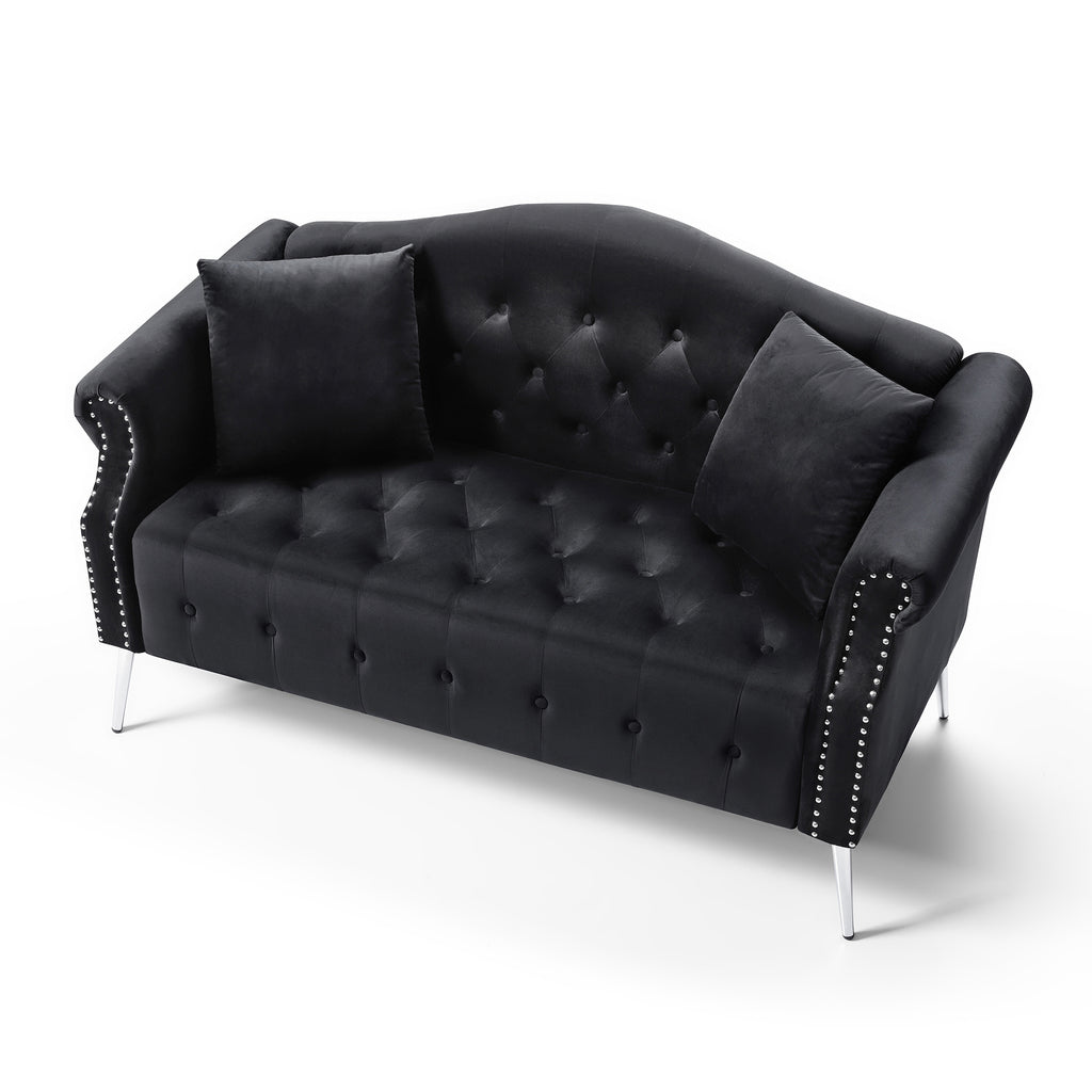 Velvet Chesterfield Loveseat I788553