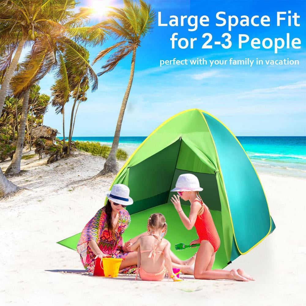 Green/Cyan Pop Up Beach Tent with Carry Bag S8108