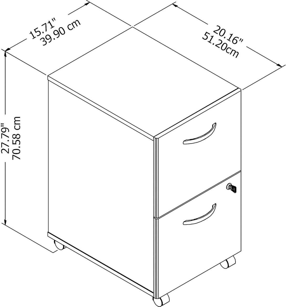 2 Drawer Mobile File Cabinet, Sand Oak F492