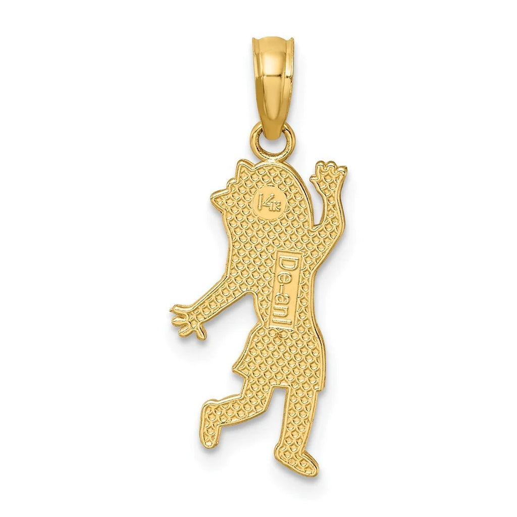 14K Solid Gold Girl Pendant Necklace B565305