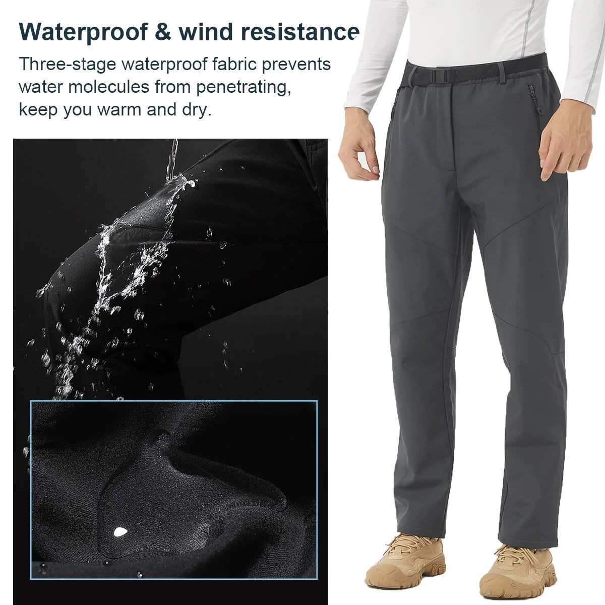 Waterproof Fleece Lined Softshell Ski Pants R587
