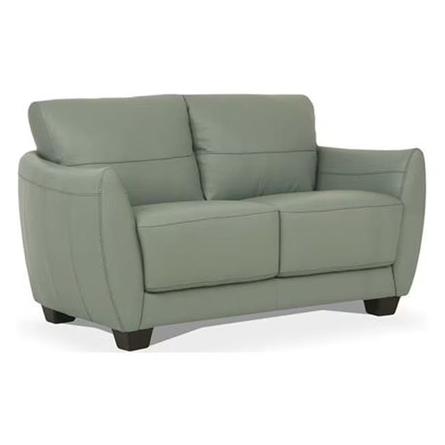 Pale Green Leather Love Seat X553038