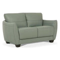 Pale Green Leather Love Seat X553038