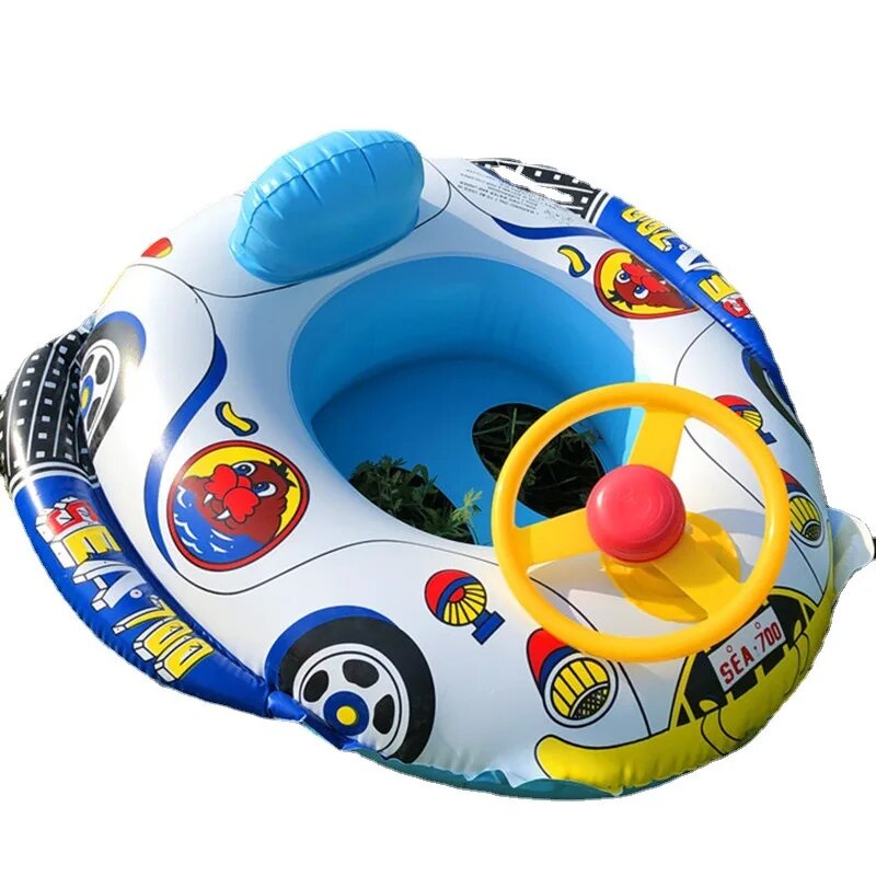 Inflatable Baby Swimming Rings Seat Sun Shade Toddler Swim Circle Pool Water Toys Z25769