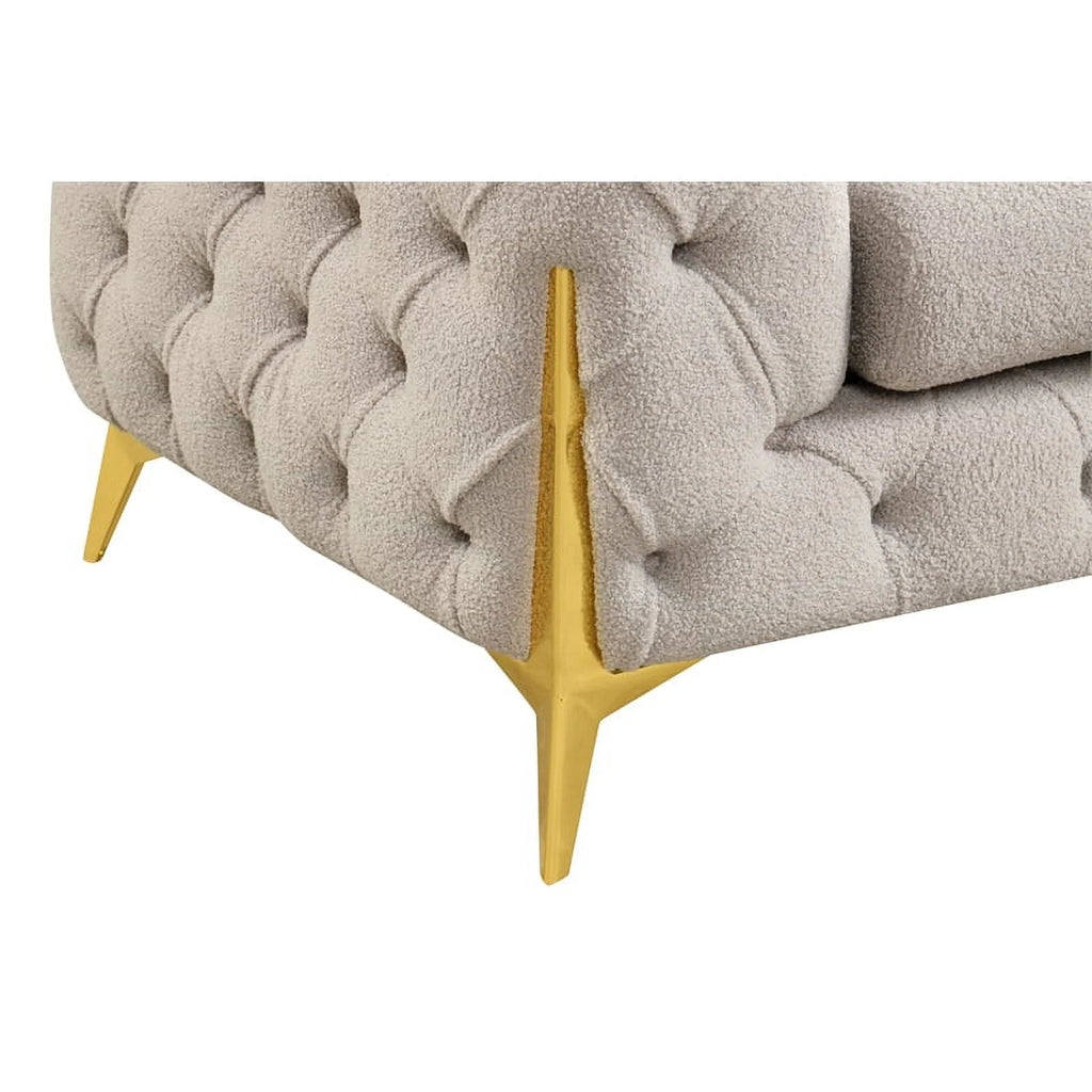 Light Gray Fabric Sofa with Gold Accent Legs X493669