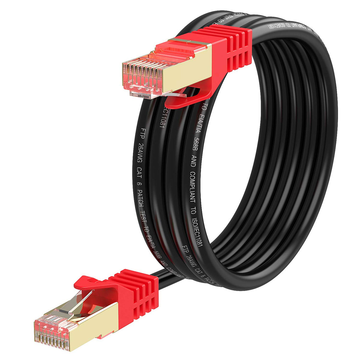 Outdoor Cat 6 Ethernet Cable 200ft 26AWG Heavy-Duty FTP Waterproof Direct Burial C40672