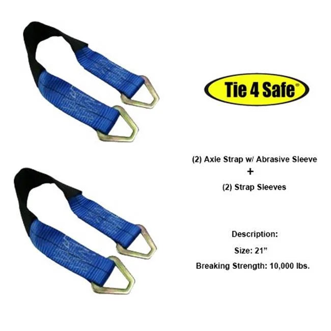 2 x 18 in. Black Axle Straps with Abrasive Sleeve Plus Delta Ring - 12 Piece I53660