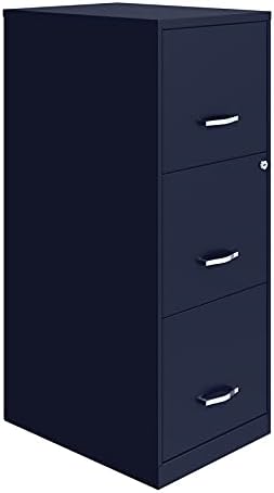 Navy 3 Drawer Metal Vertical File Cabinet with Lock M3415
