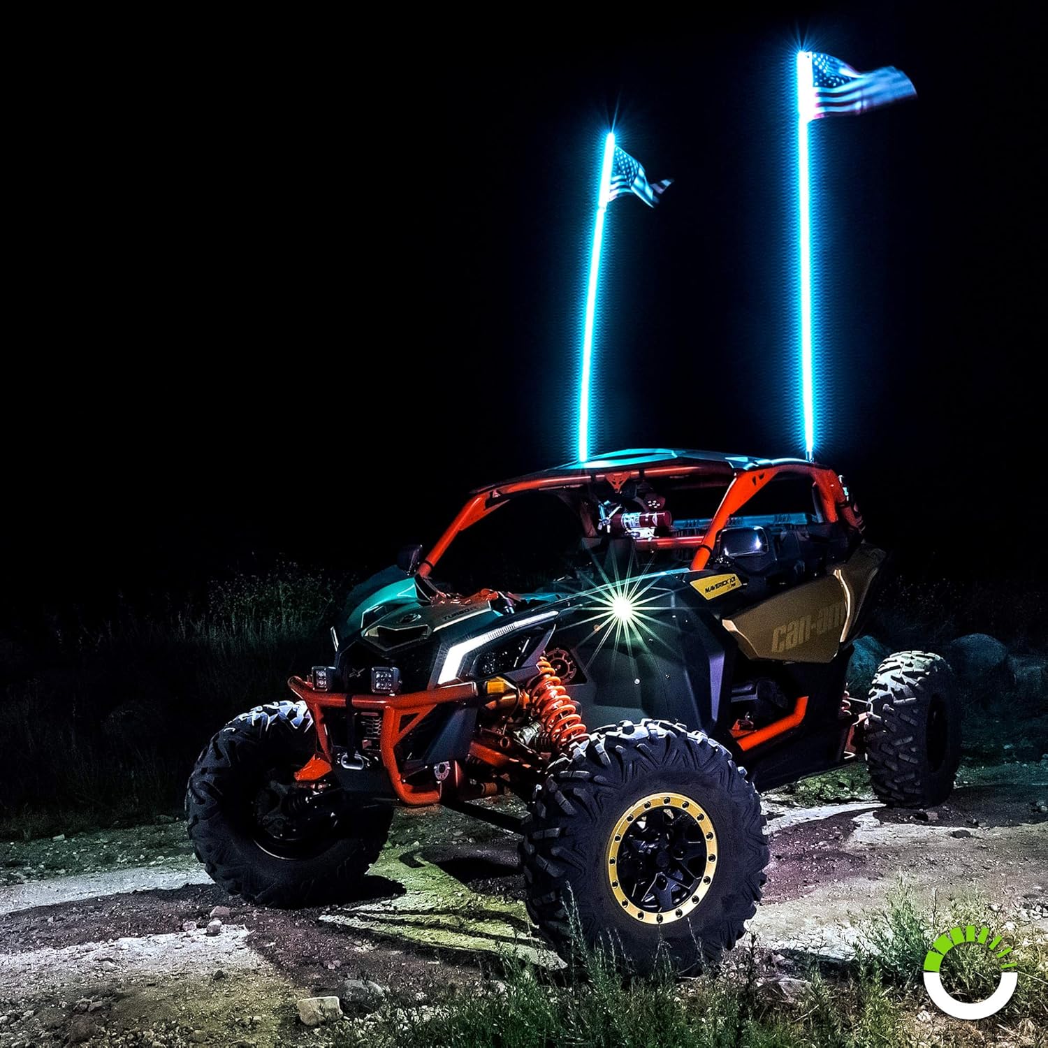 2pc 5ft LED Whip Lights for UTV ATV with RF Wireless Remote F3406