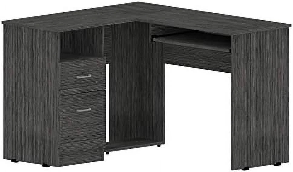 Walnut Wood Computer Desk with Drawers and Bookshelf I177
