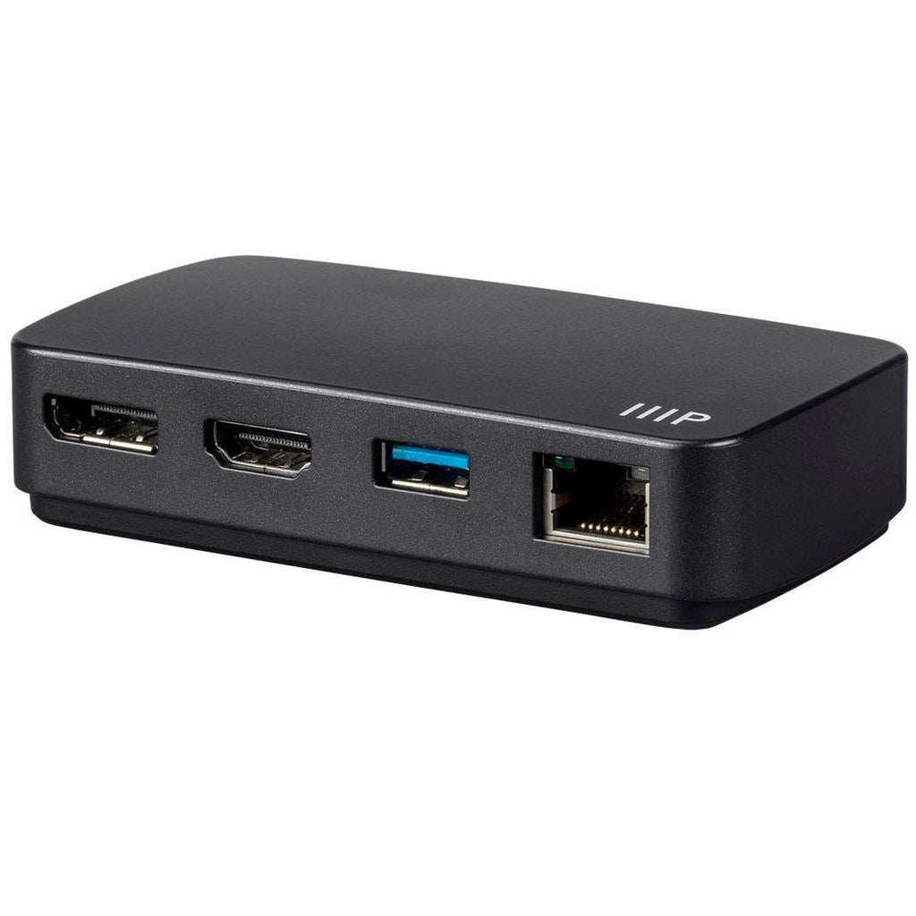 Black Thunderbolt 3 Travel Dock Adapter with Built in Cable P30833