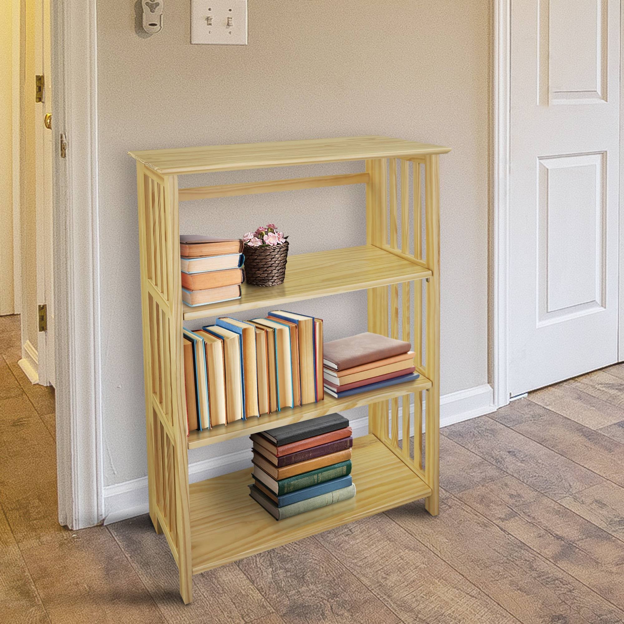 4 Shelf Folding Bookcase Natural T8606