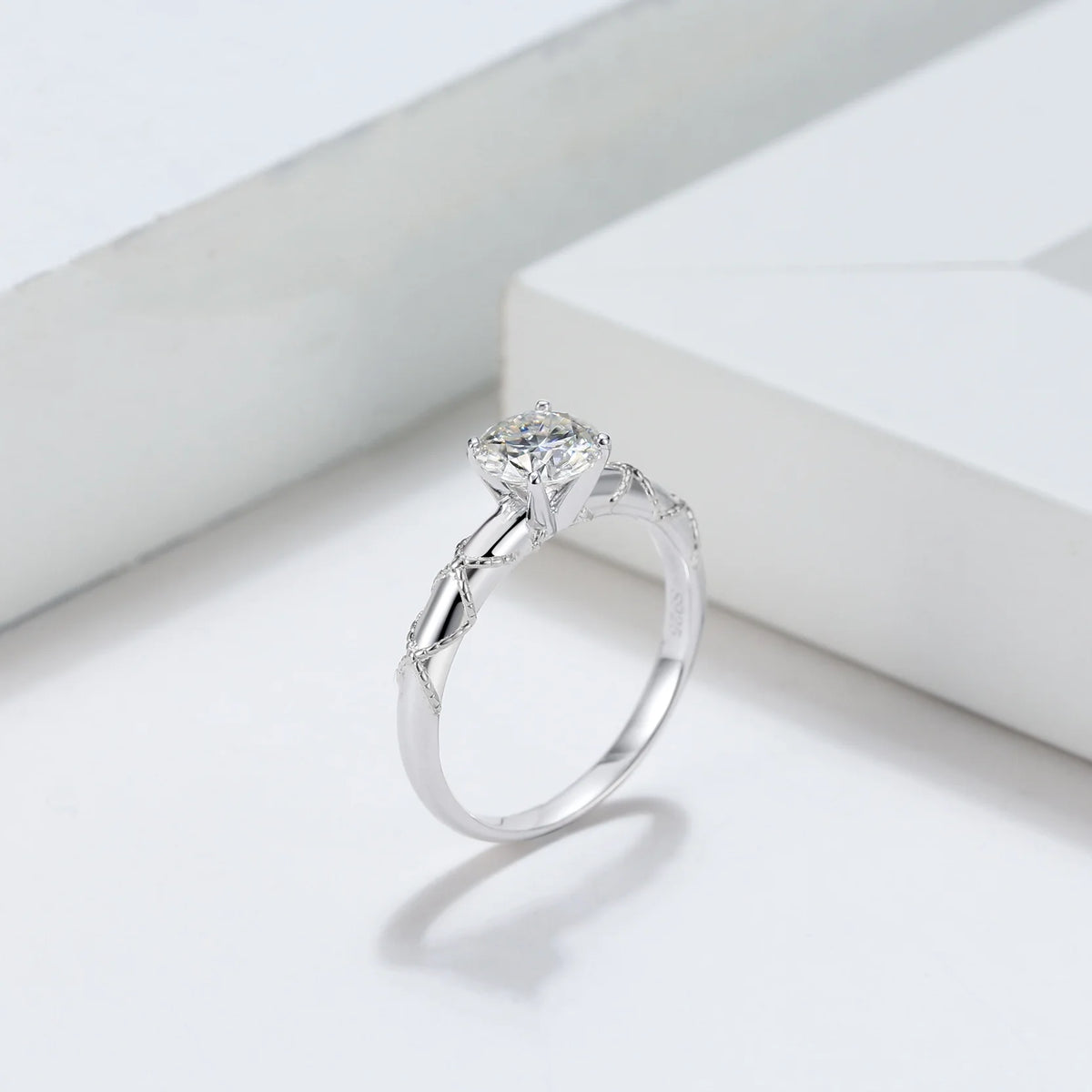 1 Ct Moissanite Sterling Silver Engagement Ring N6750