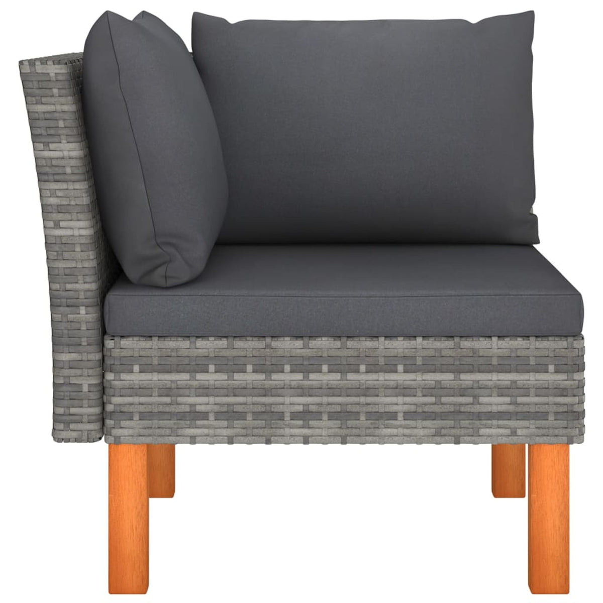 Corner Sofa Poly Rattan and Solid Eucalyptus Wood I170048