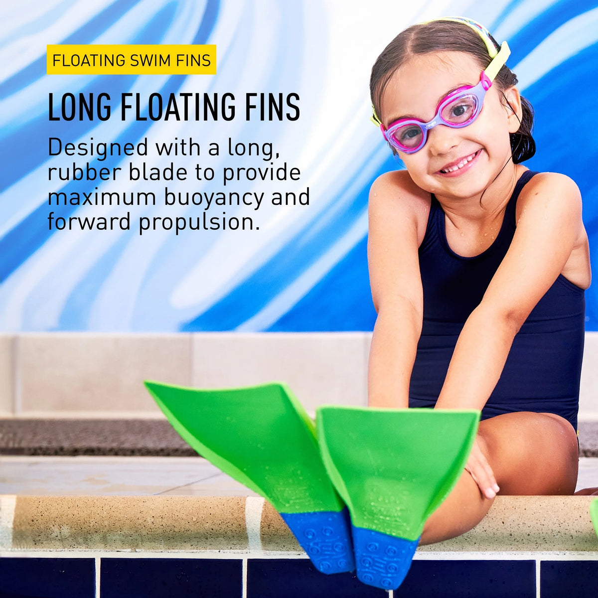 Blue/Lime Green Swimming Fins W46070