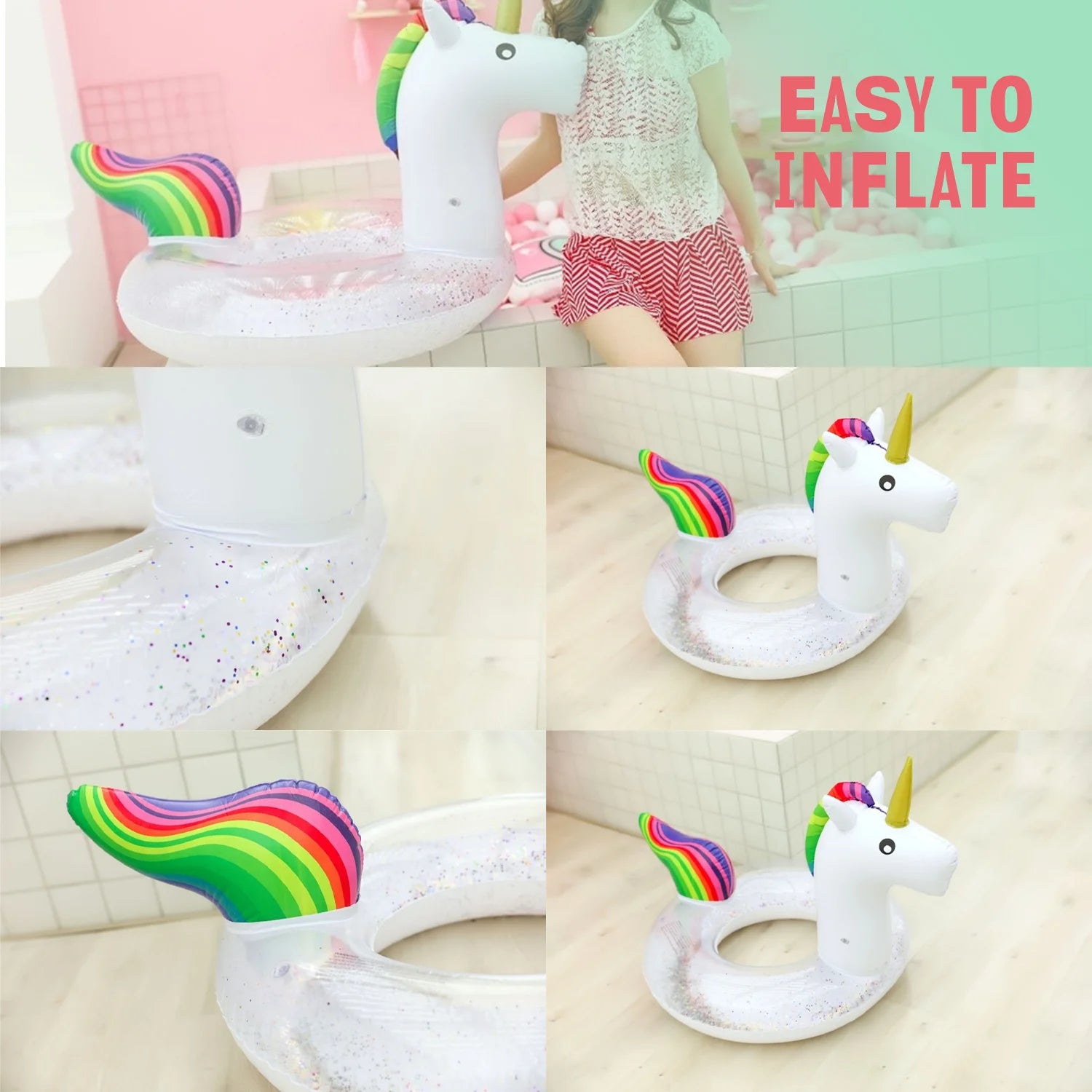 Inflatable Sea Horse Swimming Ring Water Toy (36 inc) C52462