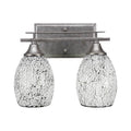 Aged Silver Two Light Bath Bar J69545