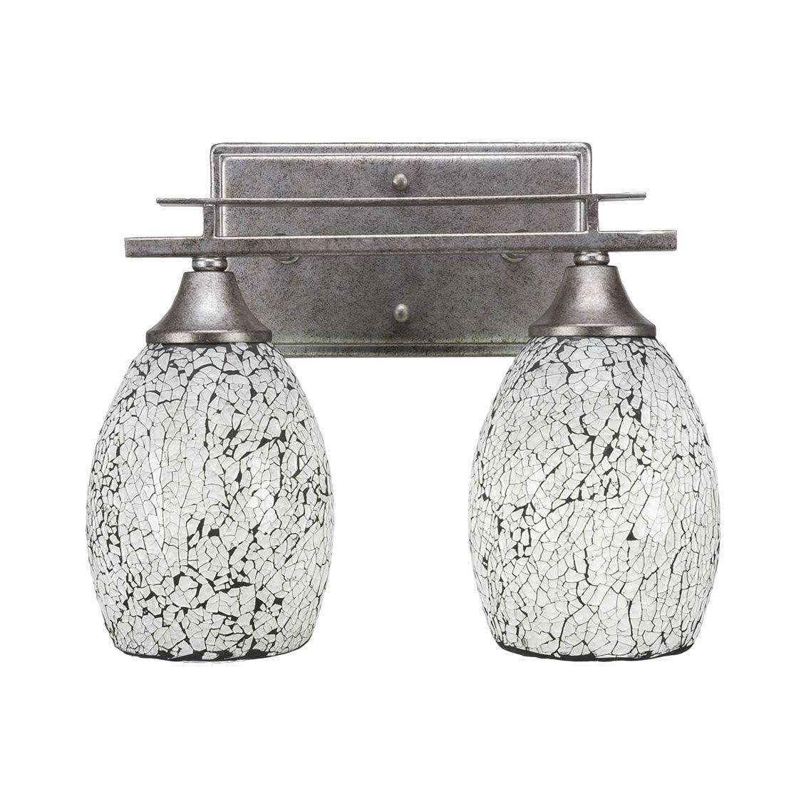 Aged Silver Two Light Bath Bar J69545