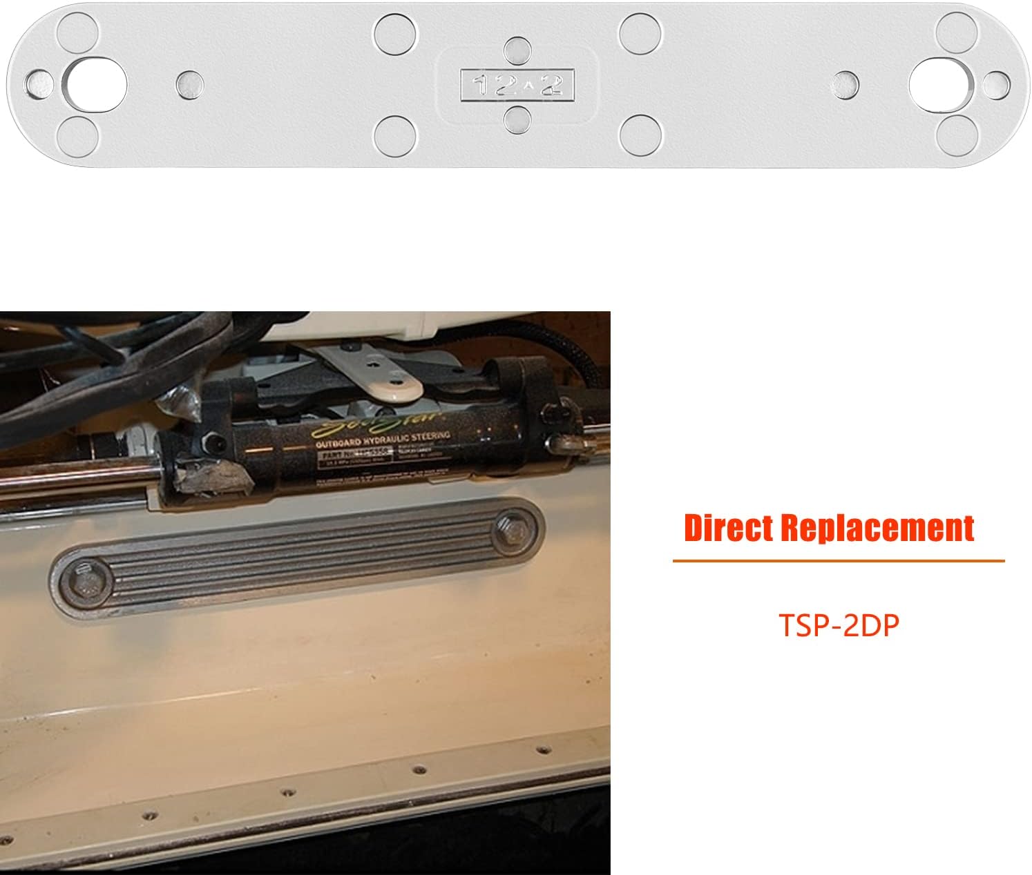 Transom Support Plate for Top Bolt Holes & Transom Support Plate Alt. for Lower Bolt Holes L36384