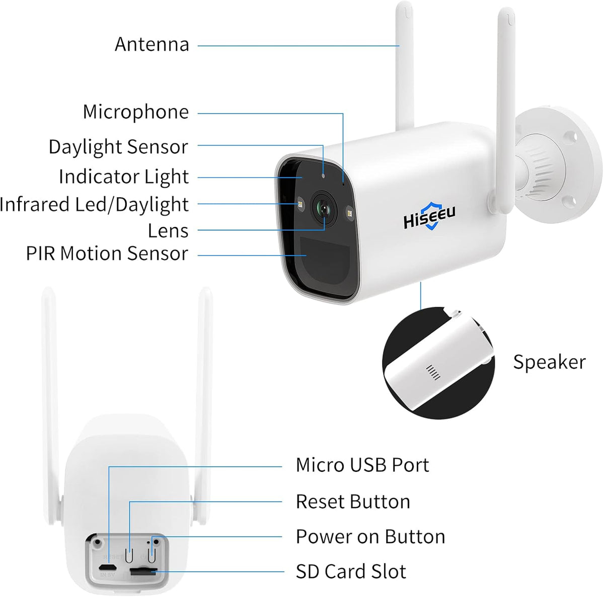 3MP Rechargeable Battery Powered Security Camera with 2 Way Audio N39493