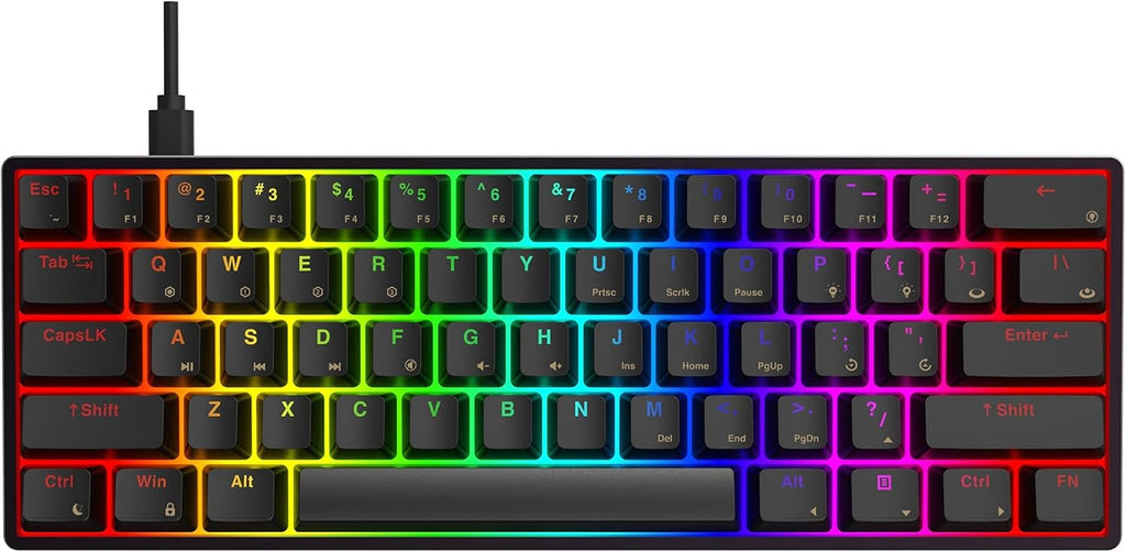 GK61 Mechanical Gaming Keyboard 61 Keys Aluminum Case PBT Keycap Hot Swappable RGB Backlight G87718