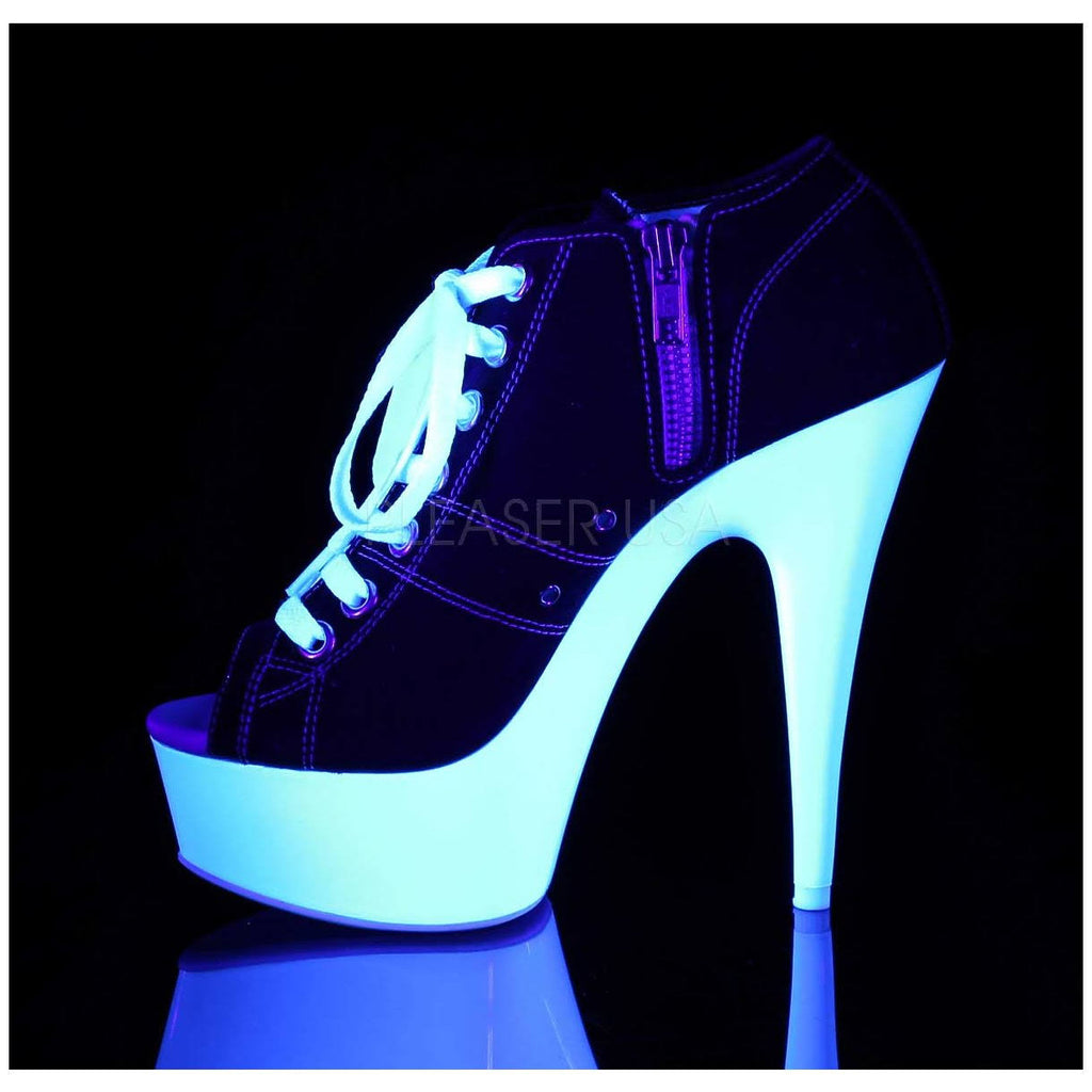 12 Black Canvas Neon White Pleaser E586