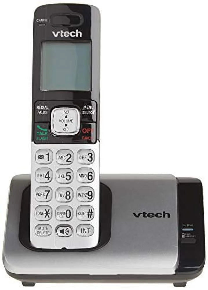 2-Handset Expandable Cordless Phone with Caller ID, Silver E404