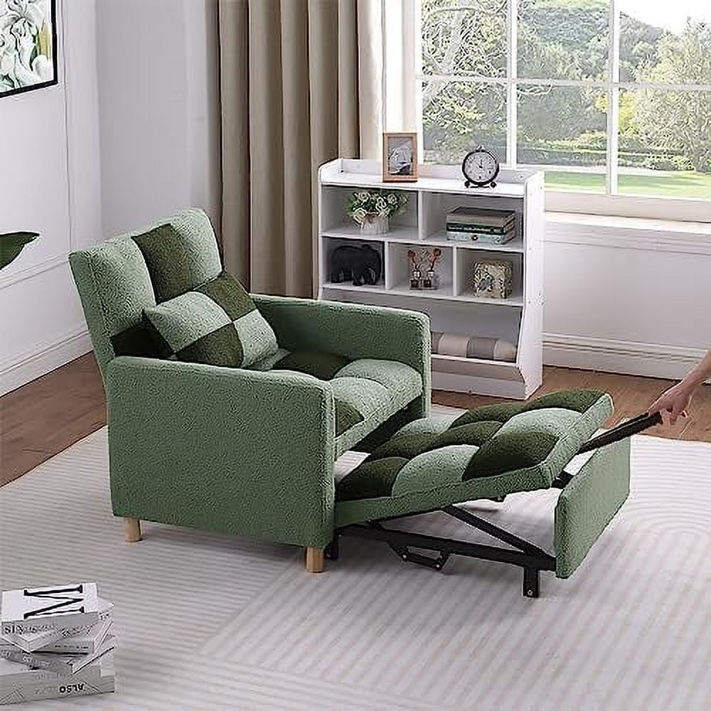 3 in 1 Convertible Chair Bed Sleeper Chair with Pillow Velvet Fabric Grey Y518142