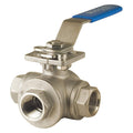 3/4 in 3-Way 3-Piece 316 Stainless Steel Ball Valve B8096
