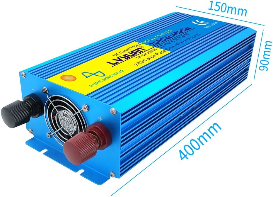 2000 Watt Pure Sine Wave Power Inverter 12V DC to 110V AC Converter with LCD Display B712772