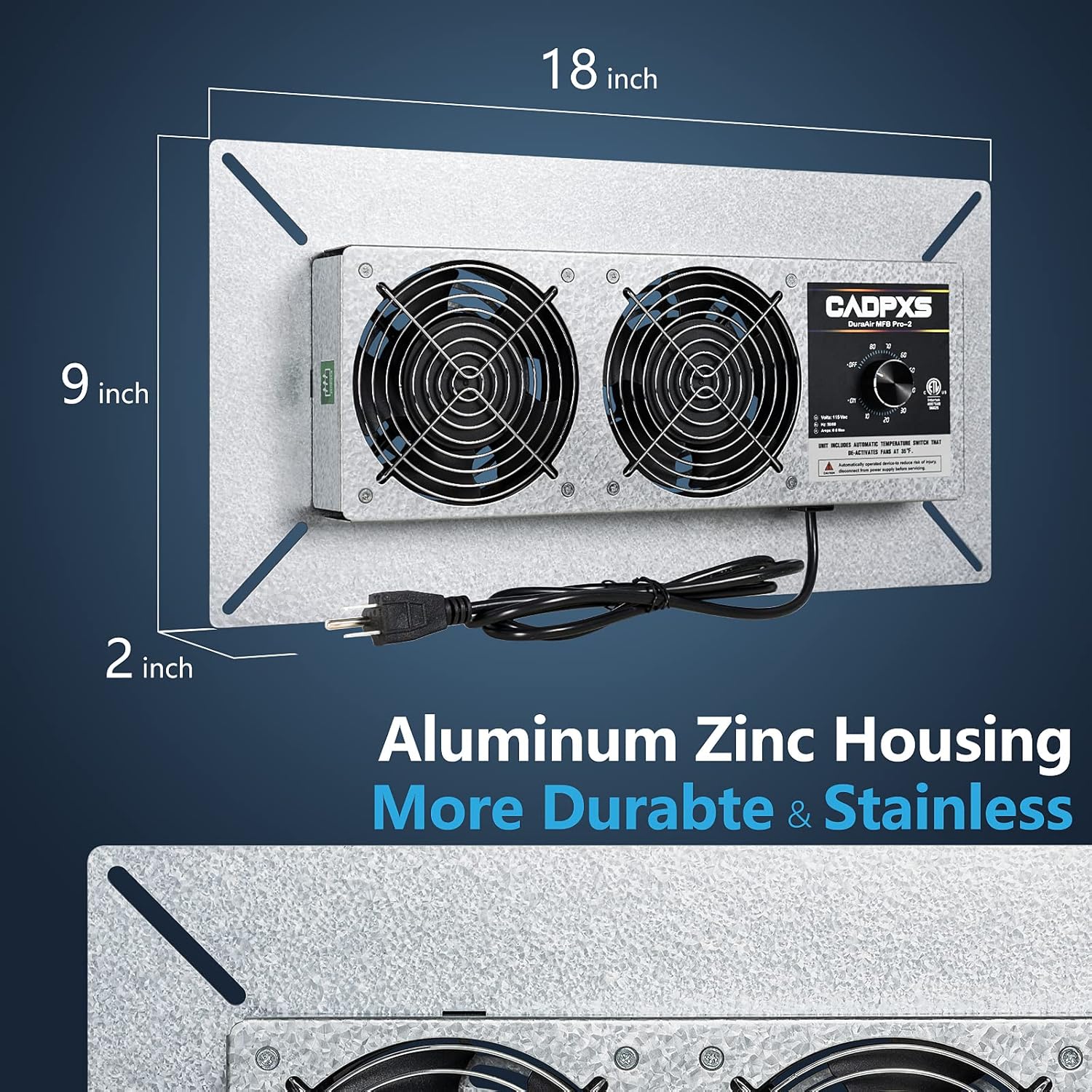 Crawlspace Ventilator Fan, Dual Fans, 220 CFM T726304