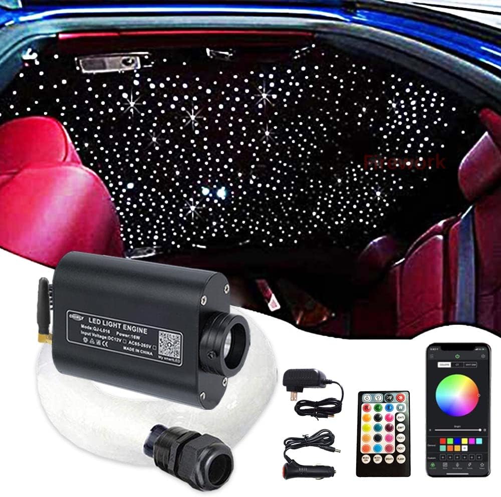 420pcs 0.03in 9.8ft RGBW LED Fiber Optic Star Ceiling Light Kit H92935