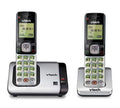 2-Handset Expandable Cordless Phone with Caller ID, Silver E404