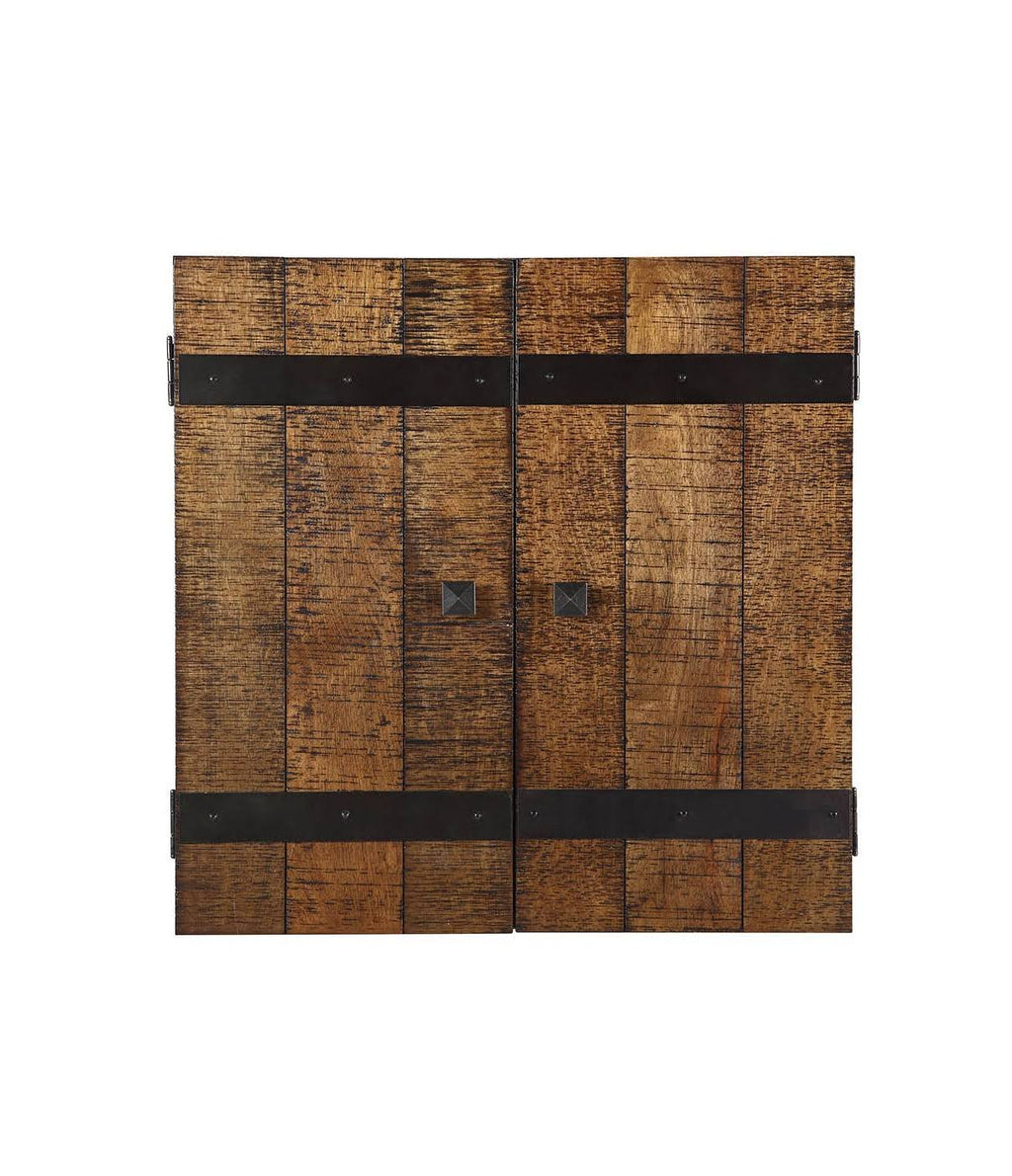 Solid Wood Dartboard and Cabinet Set - Rustic Oak H8510
