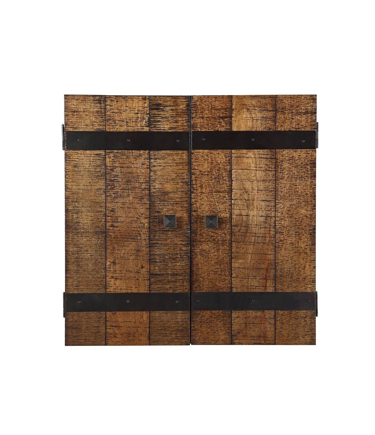 Solid Wood Dartboard and Cabinet Set - Rustic Oak H8510