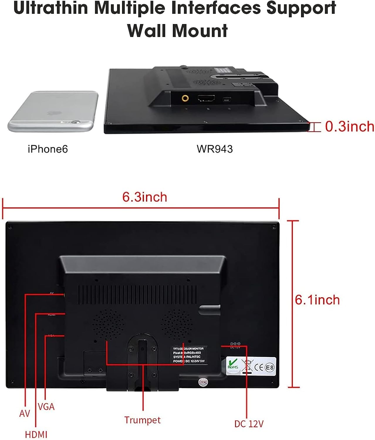 10.1 Inch Security CCTV Monitor with Remote Control Q18649